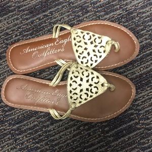 Size 7.5 American Eagle Outfitter gold sandals